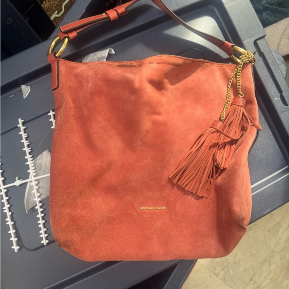 Michael Kors Rust Suede Hobo Bag - Picture 1 of 15